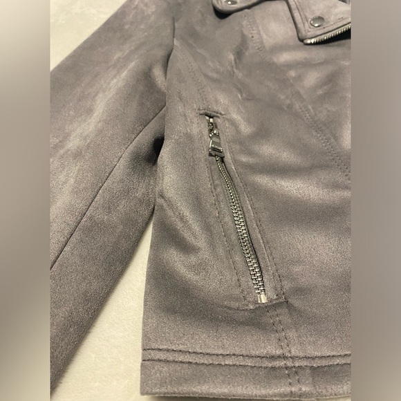 Express faux suede zip up biker jacket size medium - Picture 6 of 8